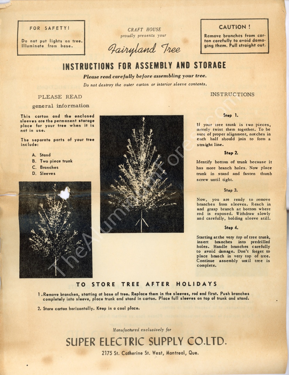 Fairyland Instructions English Aluminum Christmas Tree