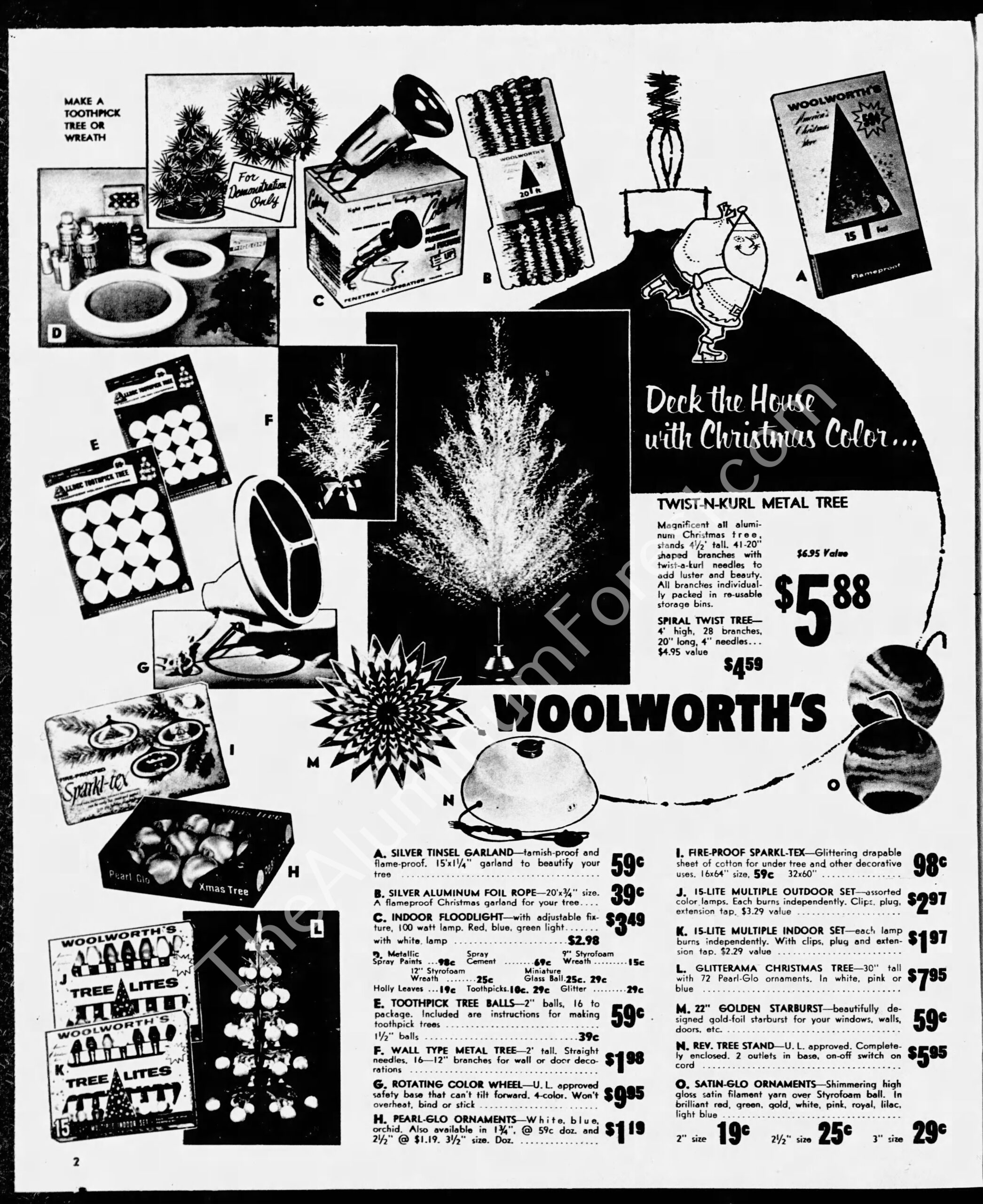 MTCo Ad: Woolworths Aluminum Christmas Tree