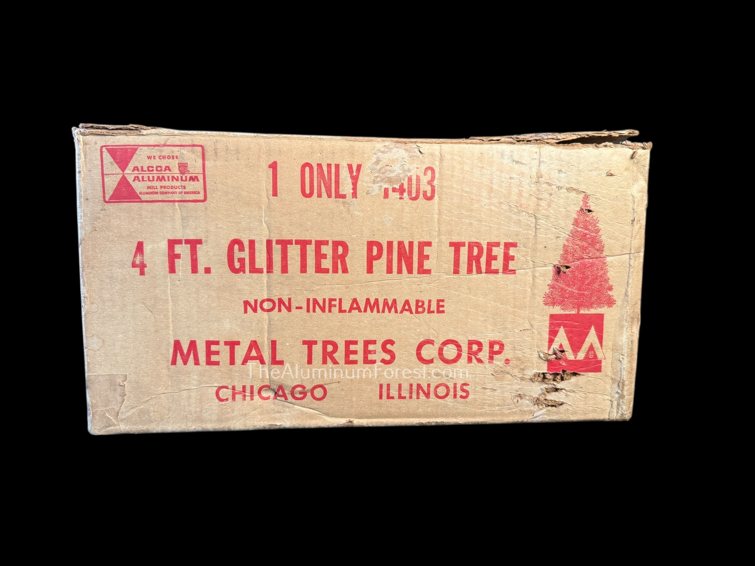 MTCo Glitter Pine Gold BoxTAF0 Aluminum Christmas Tree