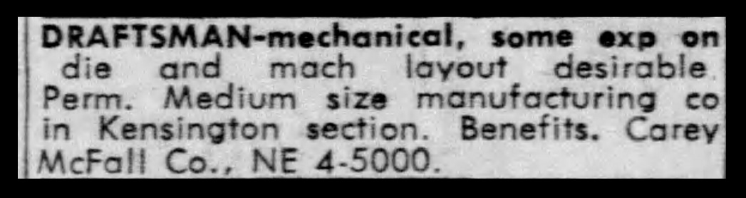 Car-Mac Draftsman Wanted Aluminum Christmas Tree