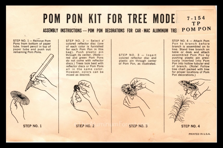 Car-Mac Pom Pon Kit Aluminum Christmas Tree