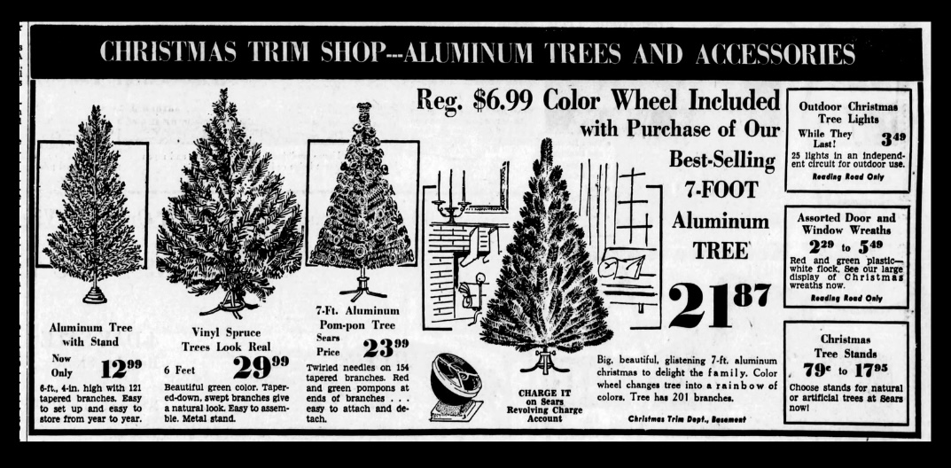 Car-Mac The Cincinnati Enquirer 1962 Dec 2 Aluminum Christmas Tree