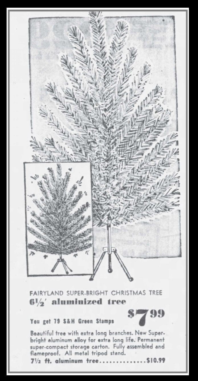 Fairyland at Weiboldt’s S&H Redemption Center Chicago Tribune 1960 Nov 3 Aluminum Christmas Tree