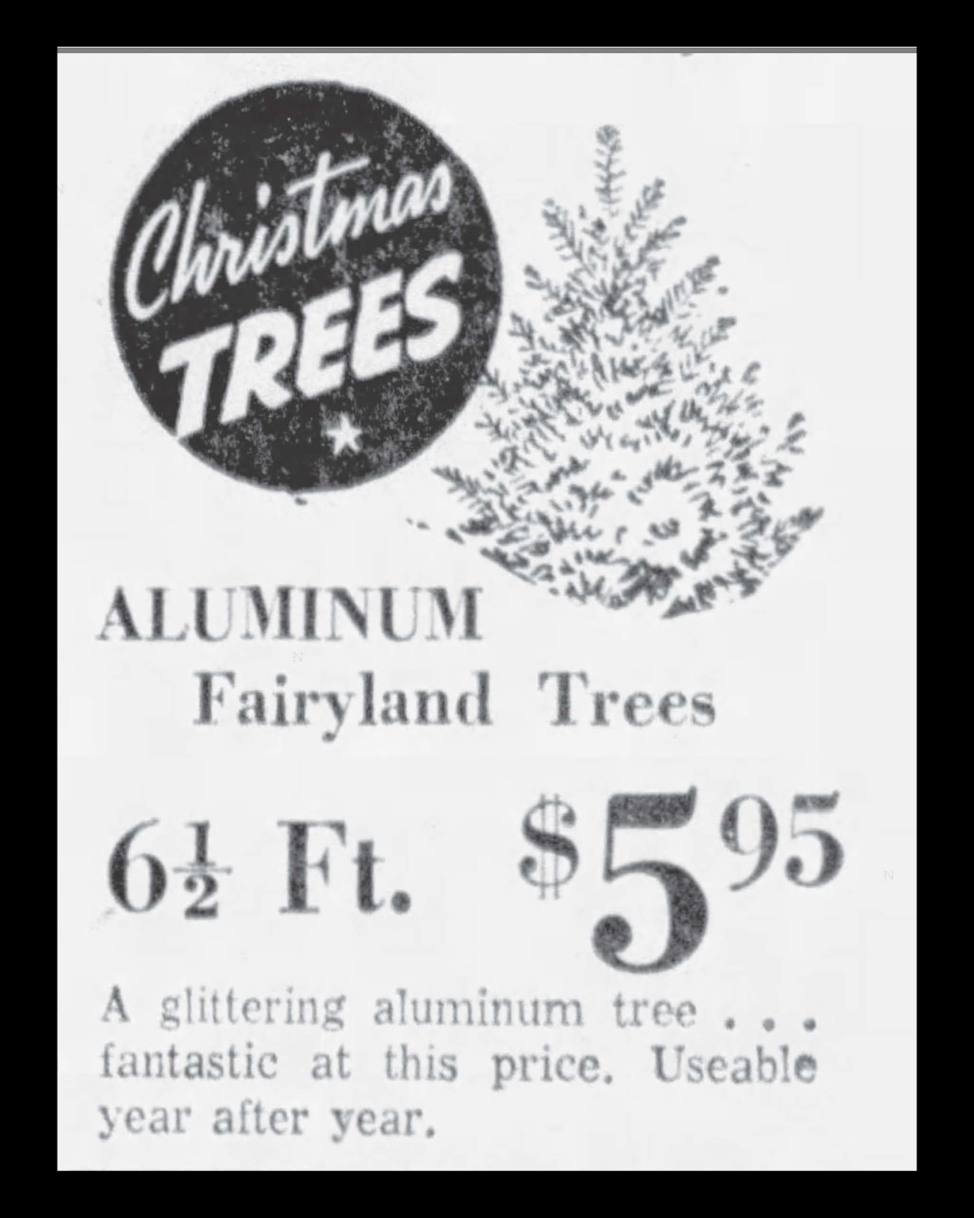 Fairyland in the The Dispatch (Moline IL) 1961 Jan 17 Aluminum Christmas Tree