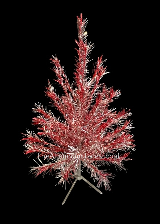USSTCo Silver-Red Courtesy of The Dave Harms Collection Aluminum Christmas Tree