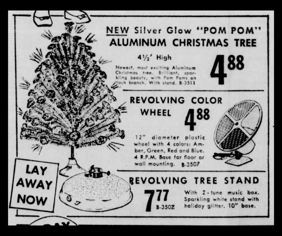 USSTCo The Waxahachie Daily Light 1962 Oct 17 Aluminum Christmas Tree
